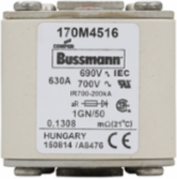 High Speed Fuse 630A RMS, 5.433 Inch Length, Class aR, Non Indicating