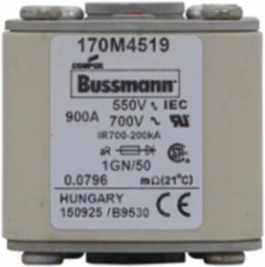 High Speed Fuse 900A, 5.433 Inch Length, 700 Vac Voltage Rating