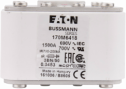 High-Speed Square Body Fuse 1500A 200 kAIC Class aR Flush Mounted