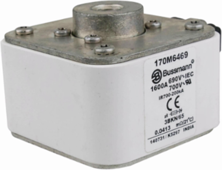 High Speed Square Body Fuse 1600A 200 kAIC 1100V AC Class aR Flush