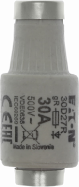Ultra-Rapid D Fuse, 500V, 30A, Ceramic Body, Black, Class gR