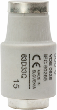 Low Voltage D Fuse 63A 500V Fast-Acting Bottle Shape 27 x 16 mm