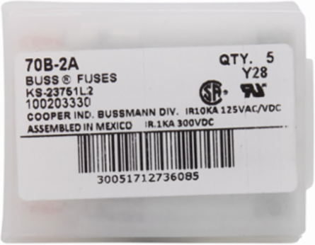 Telecommunication Fuse, 6A, 125 Vac / 300 Vdc, 1 kAIC, Ferrule End X Ferrule End
