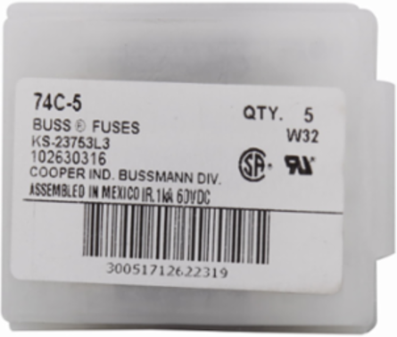 Telecommunication Fuse, 60 VDC, 5A, Non-Indicating, Cylindrical, Ferrule End