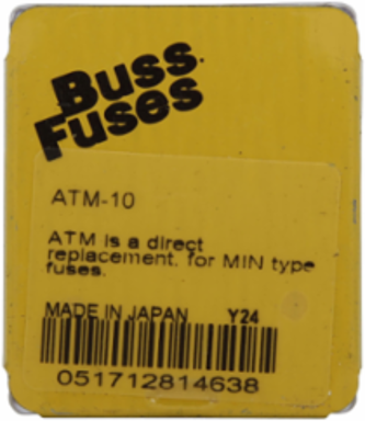 Blade Fuse 10A Fast Acting 1.4 Inch Length, 32 Vdc, 1 kAIC