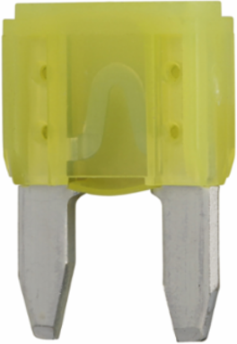 Blade Fuse 20A, Fast Acting, 1.38 Inch Length, 32 Vdc, Yellow Color Code