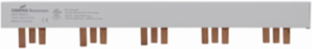 Modular Comb Bus Bar, 15 Pins, 100 A, 600 Vac/Vdc, 2 Inch Width
