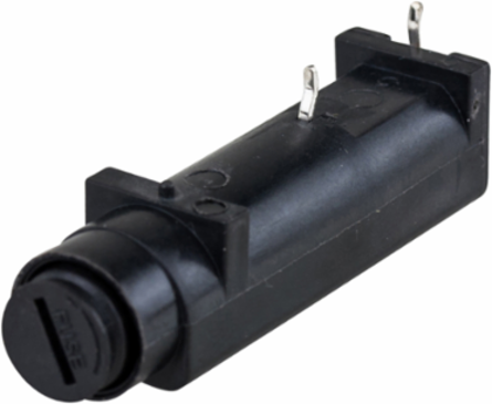 Fuse Holder for 1-1/4 X 1/4 Inch Fuses, 250V, 16A, PCB Type, Thermoplastic