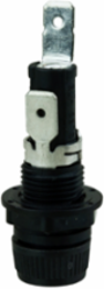 Panel Mounted Fuse Holder, 20A, 250V, 1.181 Inch Height, Thermoplastic
