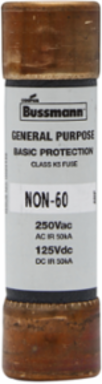 General Purpose Fuse 60A 250 Vac, 125 Vdc 3 Inch Non Current-limiting