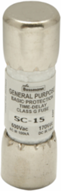 General Purpose Fuse, 1.5A, 600 Vac/170 Vdc, Class G, Fast Acting