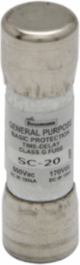 General Purpose Fuse 20A, 0.41 Inch Diameter, Current-limiting, Time Delay