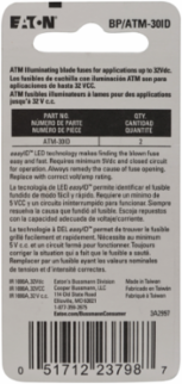 Blade Fuse 30A Fast Acting 1 kAIC 32 Vdc Automotive Application