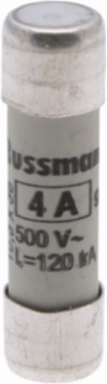 Low Voltage Cylindrical Fuse 500V 4A 120 kAIC Ceramic Body 10 x 38 mm