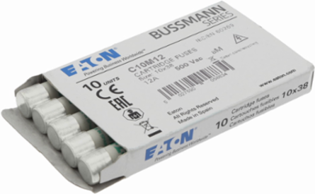 Cylindrical Fuse 10 x 38 mm, 12 A, 500 V AC, 120 kA Breaking Capacity, Class aM