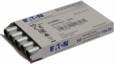 Camaster Neutral Link Fuse Accessory, Size 10 x 38 mm, Non-Indicating, 10-Pack
