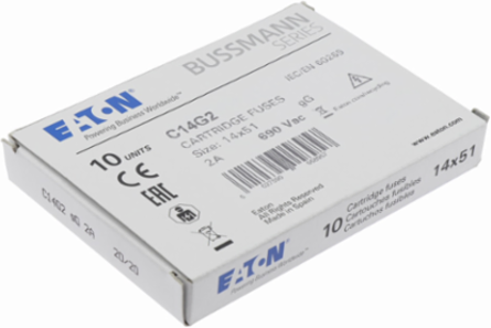 Low Voltage 14 x 51 mm Cylindrical Fuse, 690 V AC, 2 A, 80 kA Breaking Capacity, Class gG/gL