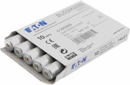 Low Voltage 14 x 51 mm Cylindrical Fuse, 20 Amps, 500 Volts AC, 120 kA Breaking Capacity