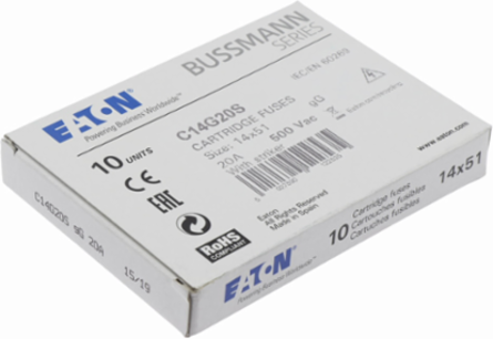 Low Voltage 14 x 51 mm Cylindrical Fuse, 20 Amps, 500 Volts AC, 120 kA Breaking Capacity