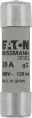 Low Voltage 14 x 51 mm Cylindrical Fuse, 20 Amps, 500 Volts AC, 120 kA Breaking Capacity