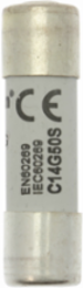 Low Voltage Fuse 14 x 51 mm, 400 V, 50 A, 120 kA Breaking Capacity, Class gG/gL