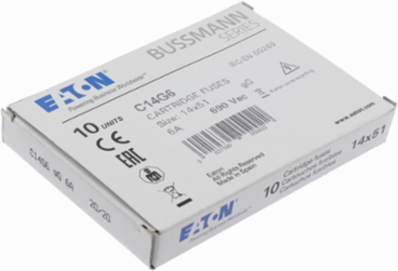 14 x 51 mm Cylindrical Fuse, 6 A, 690 V, 80 kA Breaking Capacity