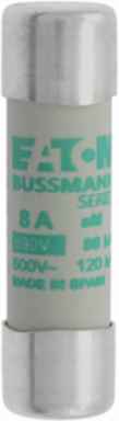 14 x 51 mm Cylindrical Fuse, 690 V AC, 8 A, 80 kA Breaking Capacity, Class aM