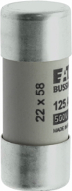Cylindrical Fuse 22 x 58 mm, 500 V AC, 125 A, 120 kA Breaking Capacity, Class gG/gL
