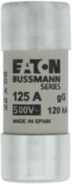 Cylindrical Fuse 22 x 58 mm, 500 V AC, 125 A, 120 kA Breaking Capacity, Class gG/gL