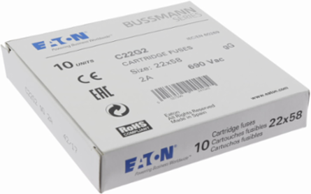 22 x 58 mm Cylindrical Fuse, 690V AC, 2A, 80 kA Breaking Capacity
