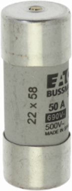 Low Voltage 22 x 58 mm Cylindrical Fuse, 690V AC, 50A, 80 kA Breaking Capacity