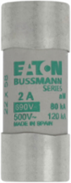 Cylindrical Fuse 22 x 58 mm, 690 Volts AC, 2 Amps, 80 kA Breaking Capacity