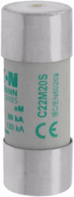 Cylindrical Fuse 22 x 58 mm, 20 Amps, 690 Volts AC, 80 kA Breaking Capacity, Striker