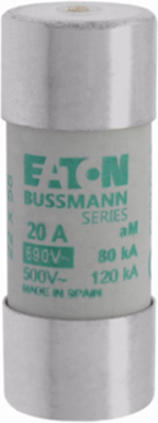 Cylindrical Fuse 22 x 58 mm, 20 Amps, 690 Volts AC, 80 kA Breaking Capacity, Striker