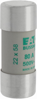 Low Voltage 22 x 58 mm Cylindrical Fuse, 500V AC, 80A, 120 kA Breaking Capacity