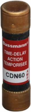 Time-Delay Type D Fuse 60A, 250V, 3.2 Inch Length, 10 kAIC Interrupt Rating