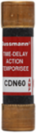 Time-Delay Type D Fuse 60A, 250V, 3.2 Inch Length, 10 kAIC Interrupt Rating