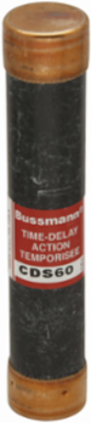 Time-Delay Fuse 600V 60A 10 kAIC Ferrule End x Ferrule End 5 Inch Length