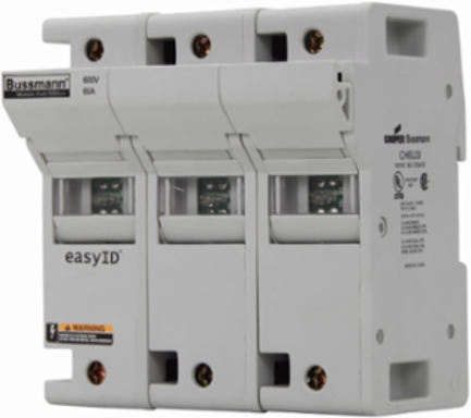 Modular Fuse Holder 600 Vac, 600 Vdc, 60A, Three-pole, 4.88 Inch Height