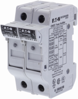 Eaton Bussmann series CHCC modular fuse holder, 48 Vdc, 30A, Two-pole, With indicator
