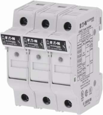 Eaton Bussmann series CHCC modular fuse holder, 48 Vdc, 30A, Three-pole, With indicator