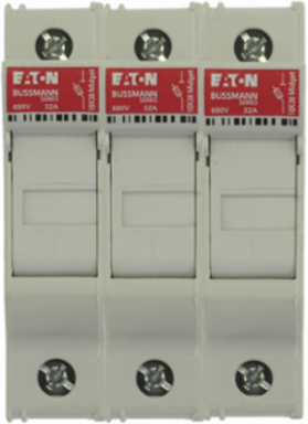 Eaton Bussmann series CHM modular fuse holder, 600V (UL), 690V (IEC), 30A (UL), 32A (IEC), Modular fuse holder, Three-pole - CHM3DU