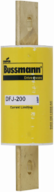 Eaton Bussmann series DFJ high speed fuse, 600 Vac or less, 450 Vdc or less, 175A, 200 kAIC at 600 Vac, 100 kAIC 450 Vdc, Non Indicating, High speed fuse, Blade end X blade end, Class J, Melamine tube