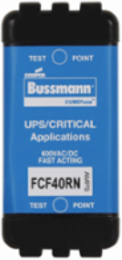 Eaton Bussmann series FCF fuse, 40 A, 60 Hz, 50 Hz, 1 , CF, Black, Non-indicating, Electroless tin plated copper alloy terminal, Blade end,Class CF, 6 min at 200%, 300 kAIC at 600 V,50 kAIC at 600 Vdc, Glass filled PES, 600 V, 600 Vdc