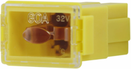 Cartridge Fuse 60A 32Vdc Female Termination 1.29 Inch x 0.54 Inch