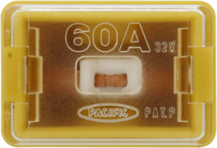 Cartridge Fuse 60A 32Vdc 10kAIC .9 Inch Length Non Indicating