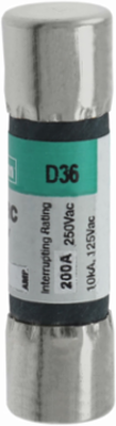 Eaton Bussmann series FNM fuse, Time-delay Midget fuse, 10 A, Dual, Non-indicating, Ferrule end x ferrule end, 10 kAIC at 125 Vac,200 AIC at 250 Vac, Nickel-plated bronze endcap, Standard, 250 V