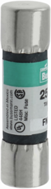 Eaton Bussmann series FNM fuse, Time-delay Midget fuse, 10 A, Dual, Non-indicating, Ferrule end x ferrule end, 10 kAIC at 125 Vac,200 AIC at 250 Vac, Nickel-plated bronze endcap, Standard, 250 V