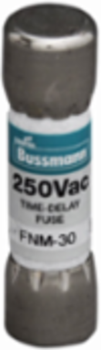 Eaton Bussmann series FNM fuse, Time-delay Midget fuse, 12 A, Dual, Non-indicating, Ferrule end x ferrule end, 10 kAIC at 250 Vac, Nickel-plated bronze endcap, Standard, 250 V