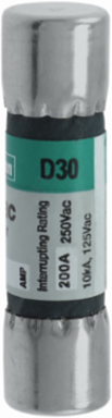 Eaton Bussmann series FNM fuse, Time-delay Midget fuse, 5 A, Dual, Non-indicating, Ferrule end x ferrule end, 10 kAIC at 125 Vac,200 AIC at 250 Vac, Nickel-plated bronze endcap, Standard, 250 V